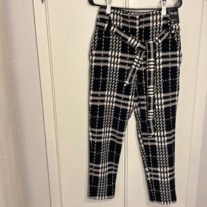 Plaid cropped work pants